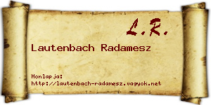 Lautenbach Radamesz névjegykártya